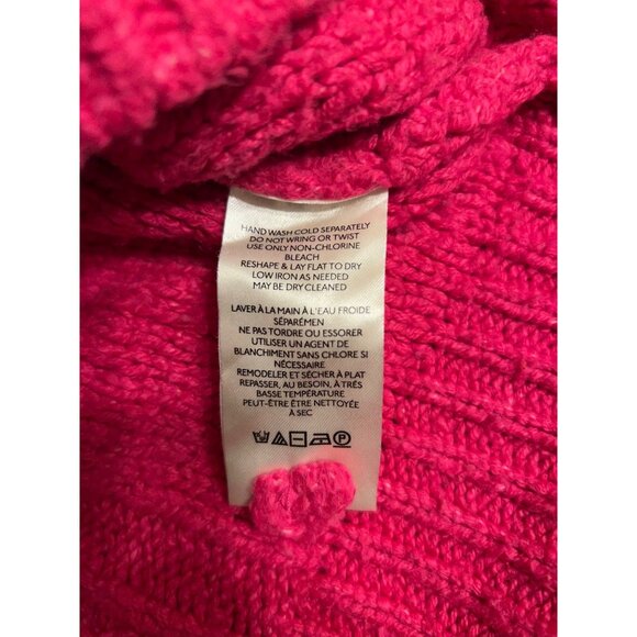 PILCRO Pink Cable Knit Sweater XL Chunky Mock Neck Oversized Cozy Boho Fall Wint - Picture 8 of 12